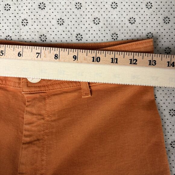 Zara The Marine Straight Wide Leg Jeans Raw Hem High Rise Womens Size 4 Coral - Picture 11 of 16